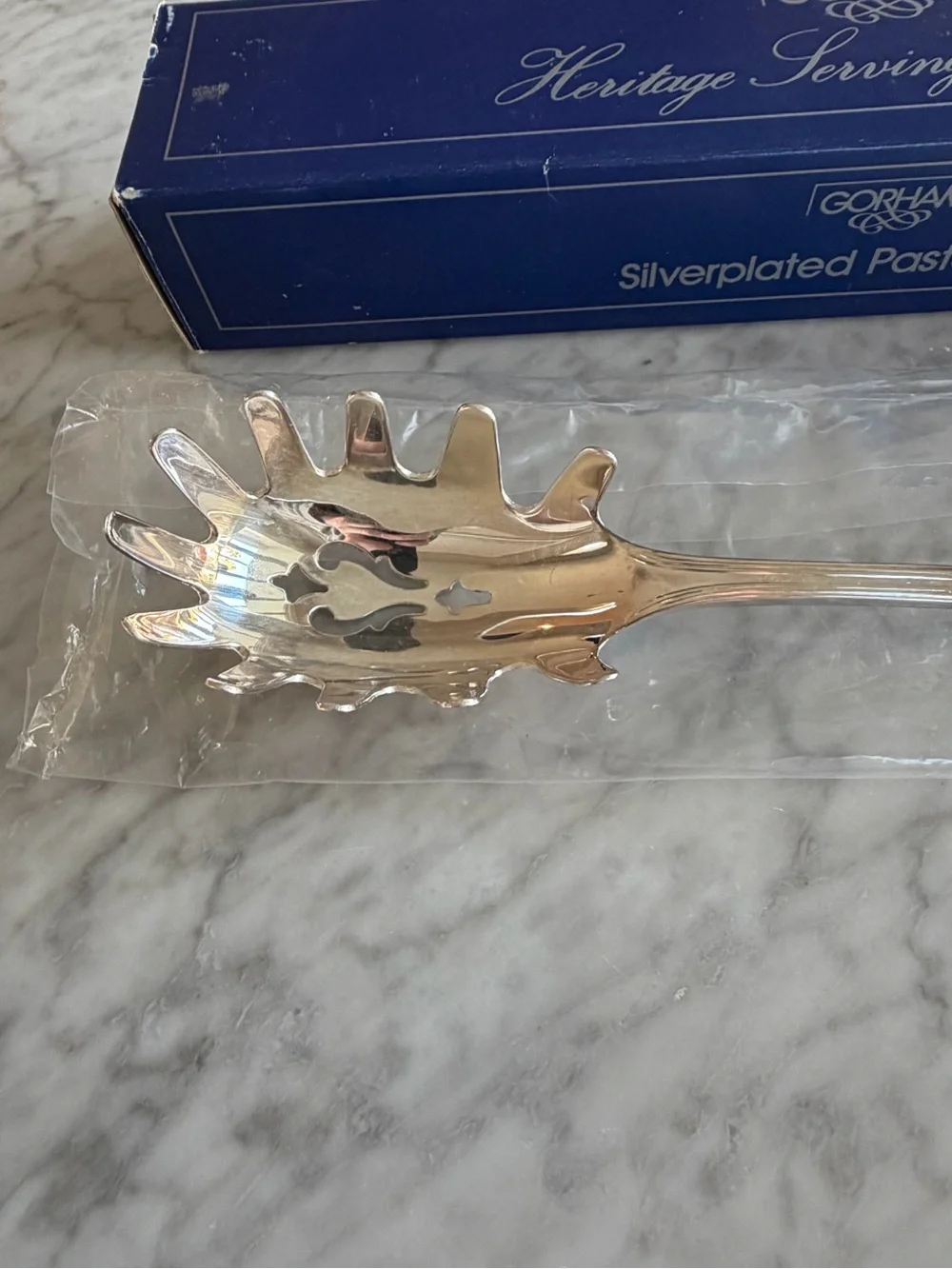 Gorham Silverplated Pasta Scoop with Blue Box